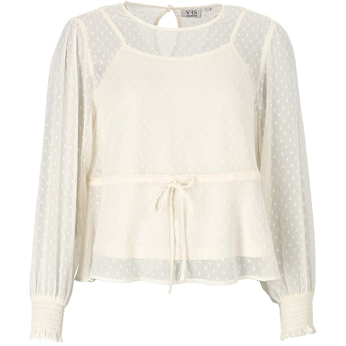 VRS dame chiffon bluse str. S - beige – produktbillede