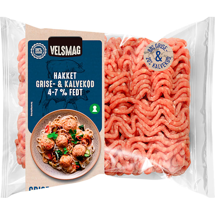 Hakket grise- og kalvekød 4-7% fedt