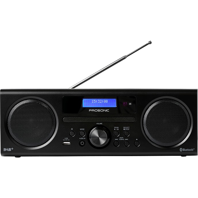 Prosonic hifi-1000 musikanlæg DAB+/FM/CD/Bluetooth - sort