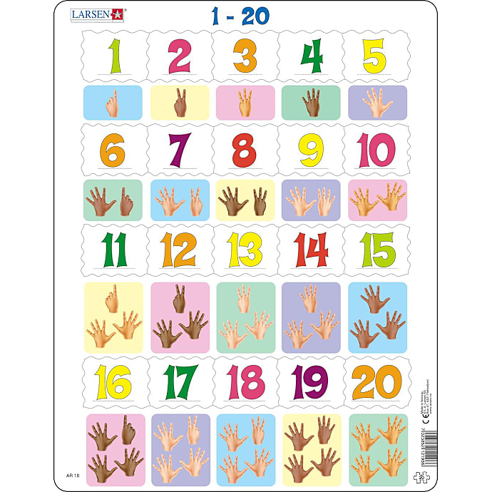 Tal puslespil - 20 brikker – produktbillede