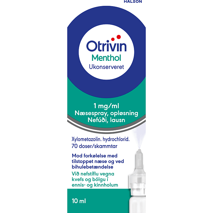 Næsespray mod tilstoppet næse m. menthol 1 mg/ml
