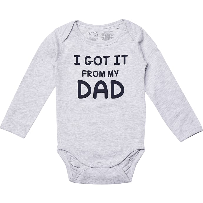 VRS baby body str. 80 - gråmeleret