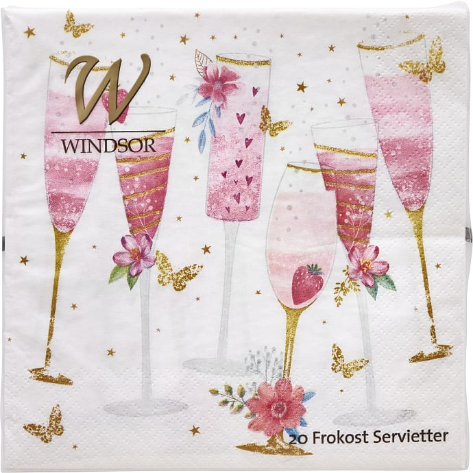 Windsor mønstrede servietter 33x33 cm 20-pak