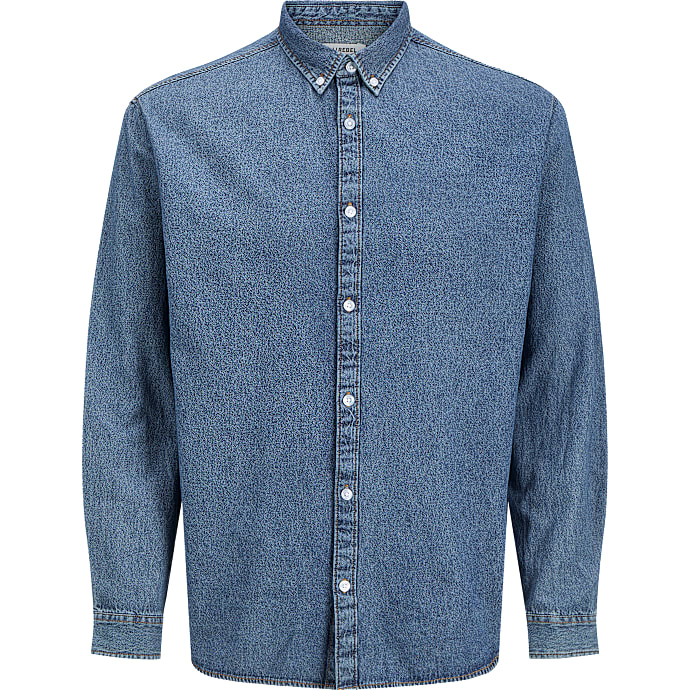 JJ REBEL Herre Skjorte Denim Mørkeblå