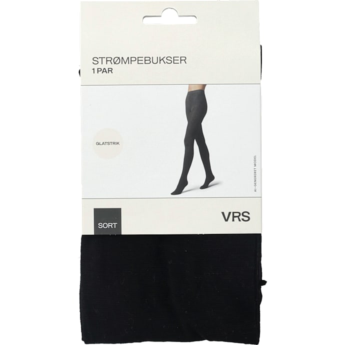 VRS dame strømpebukser med 35% uld str. l/xl - sort