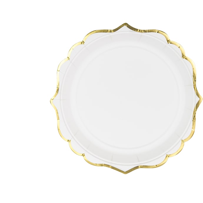 Paptallerkener Ø: 18,5 cm 6-pak - hvid