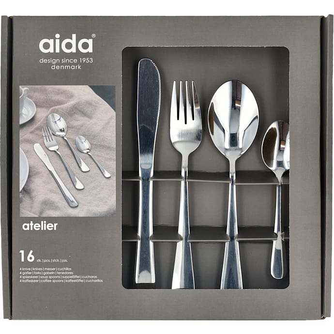 Atelier Bestiksæt Blankt Stål 16 dele