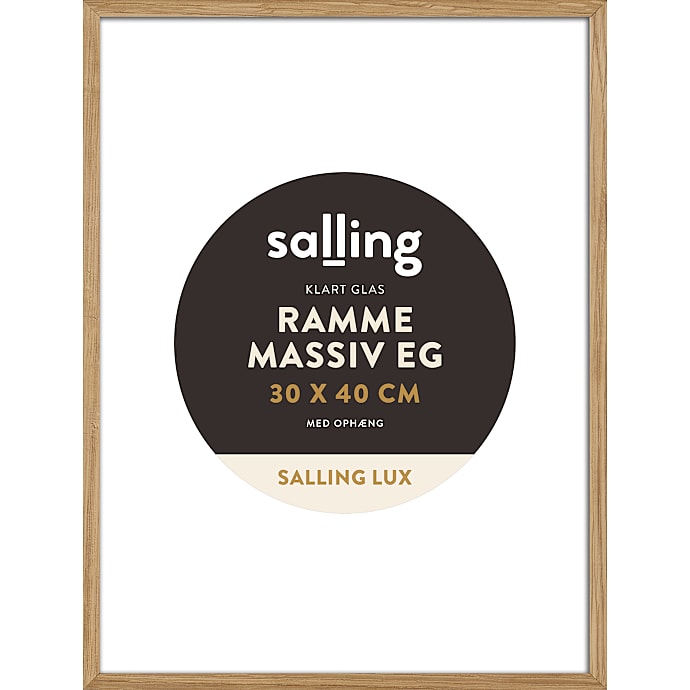 Ramme i massiv eg m. glas - 30x40 cm
