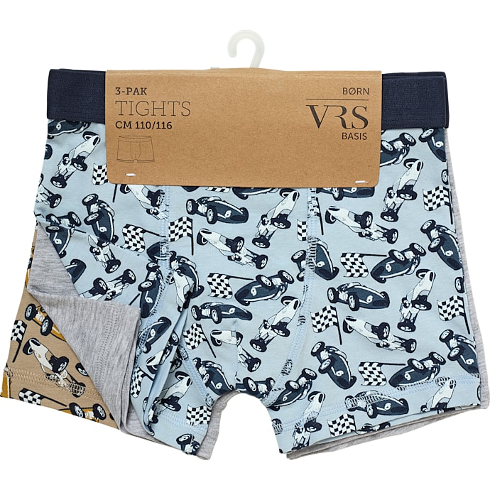 VRS børne 3-pak boxershorts str. 110/116 - multifarvet