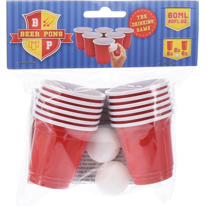 Partyspil Mini Beerpong Genanvendelig