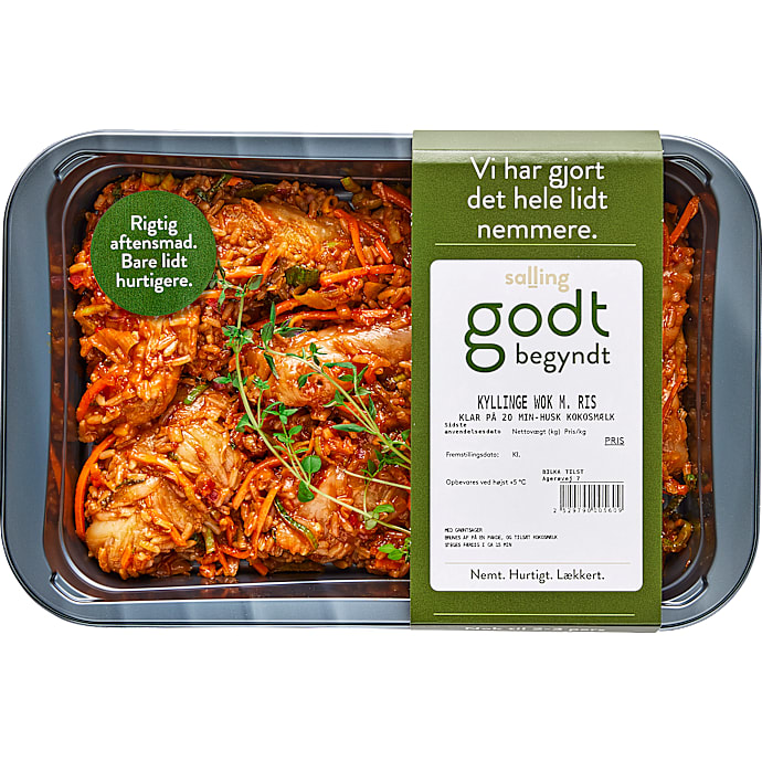 Godt Begyndt Kyllingewok med grøntsager og ris