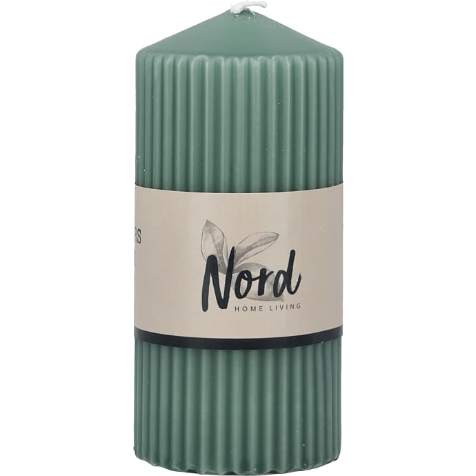 Nord rillet bloklys heather 5,7x12 cm