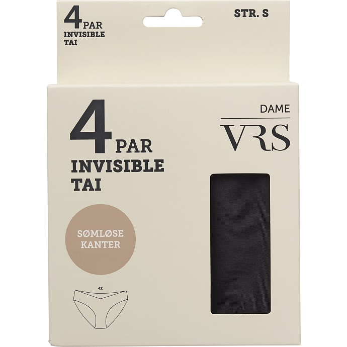 VRS dame 4-pak tai trusser str. S - sort
