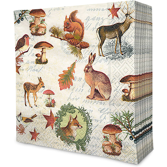 Mønstrede servietter 33x33 cm 20-pak