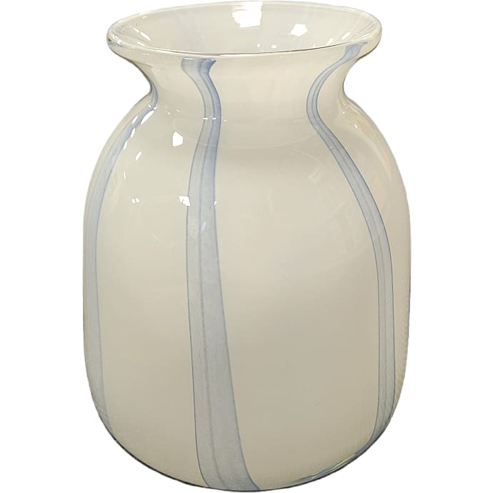 Vase med striber 12x15 cm - blå