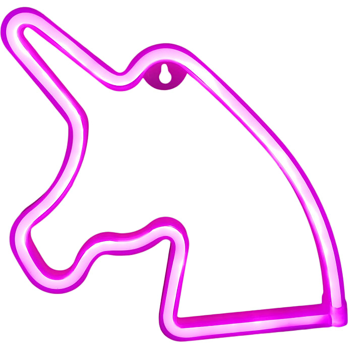 Salling enhjørning neonskilt pink