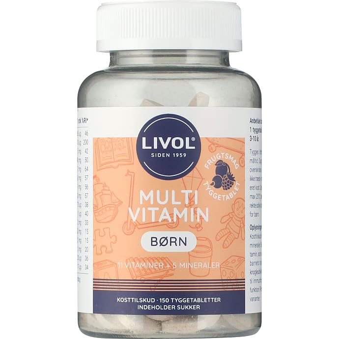 Livol Multivitamin børn frugtsmag 150 stk