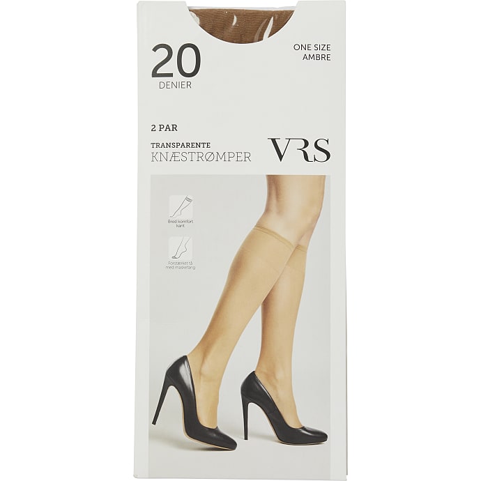 VRS Woman Knæstrømper Transparent One Size Mørkebrun