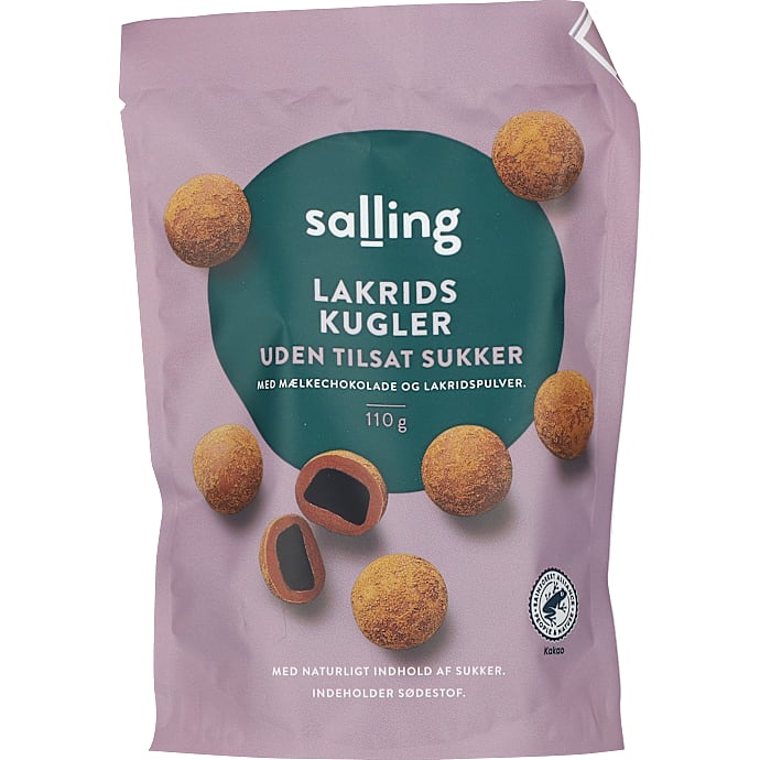 Chokoladekugler m. lakrids u. tilsat sukker