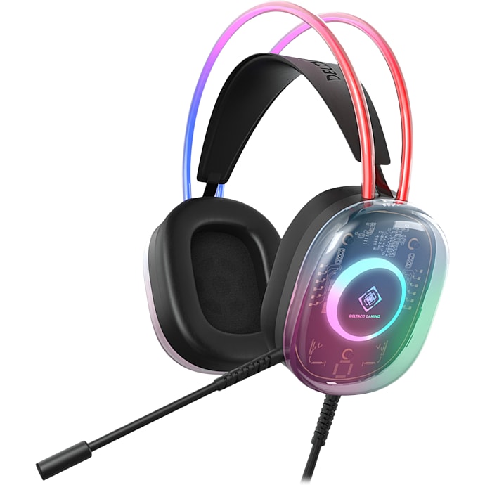 Deltaco Gaming RGB Gaming Headset Semi-transparent