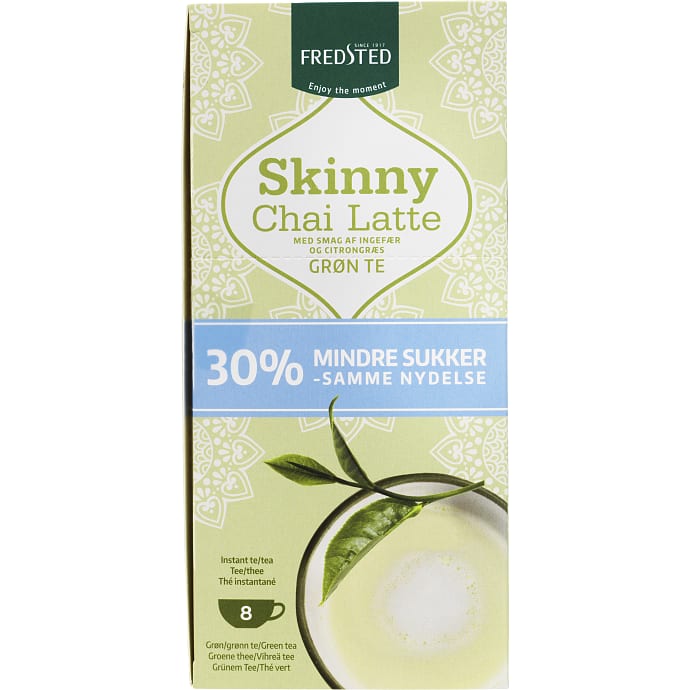Chai latte m. grøn te og ingefær- og citrongræssmag sukkerreduceret