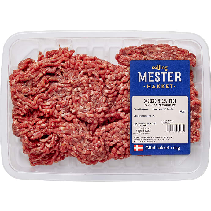 Hakket oksekød 9-15% fedt (OBS! 1 dags holdbarhed)