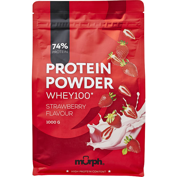 Proteinpulver m. jordbærsmag