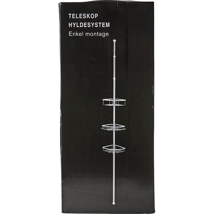Teleskopstang med 3 Hylder til Badeværelset