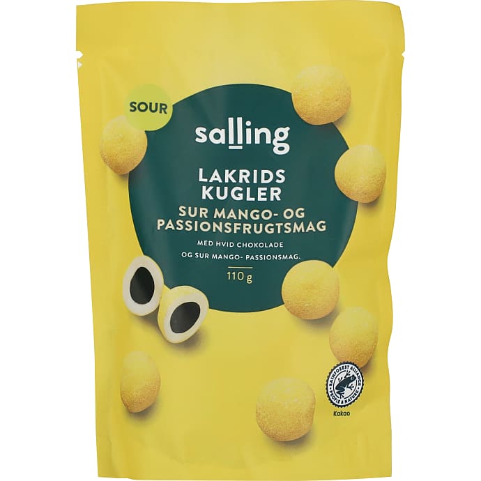 Chokoladekugler m. sur mango- og passionsfrugtsmag