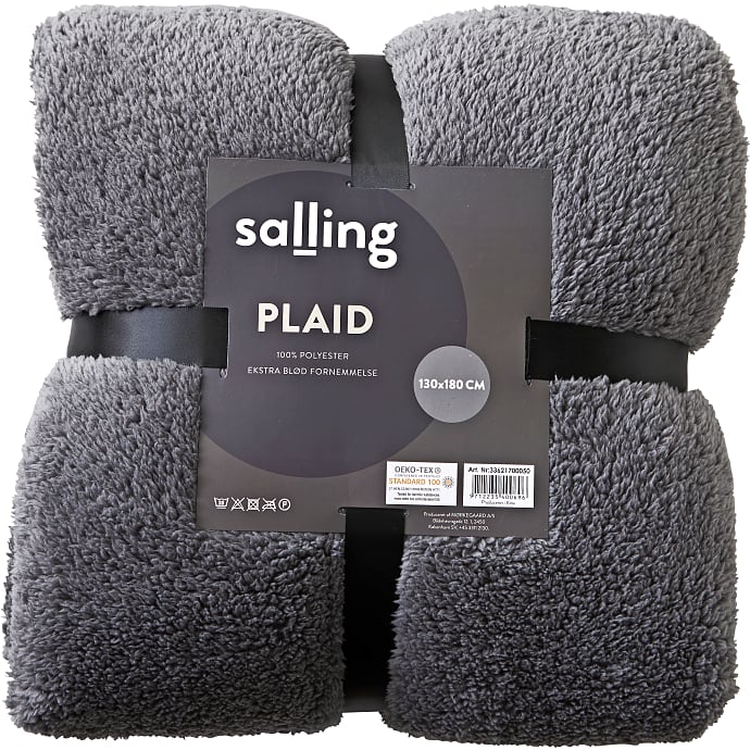Salling super soft plaid 130x180 cm - grå