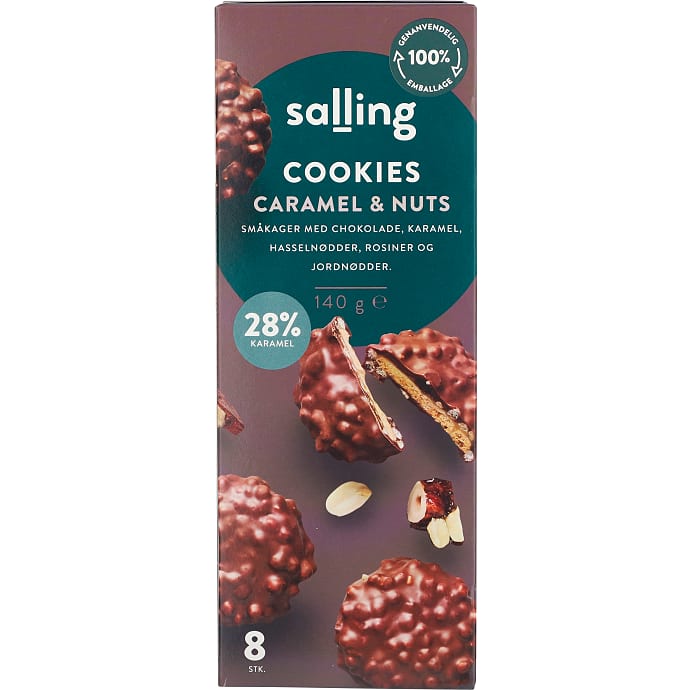 Cookies m. karamel og nødder
