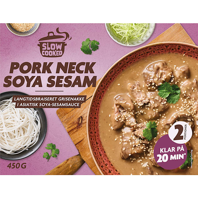Braiseret grisenakke m. sesam og soyasauce
