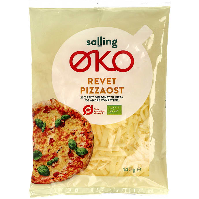 Revet pizzaost 45% fedt øko