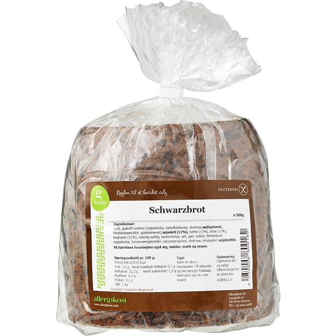 Allergikost Schwarzbrot Glutenfri 500 g
