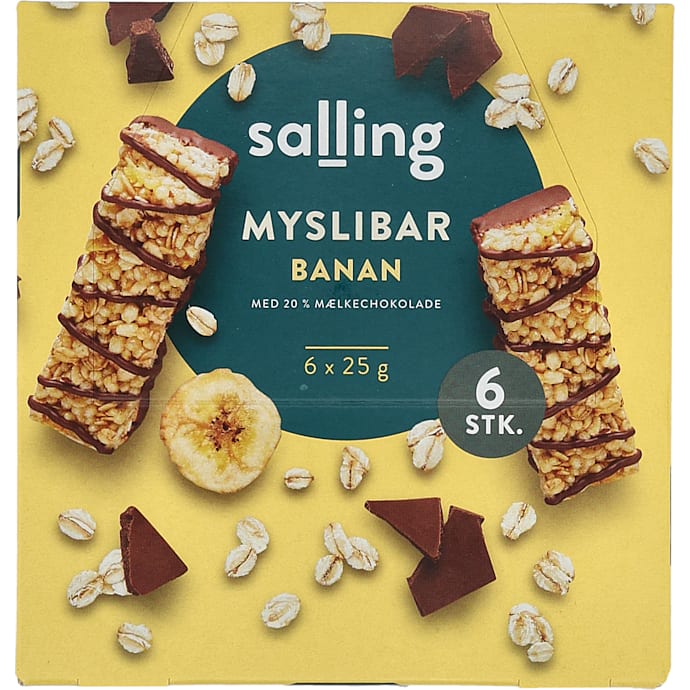 Müslibar m. mælkechokolade og banan