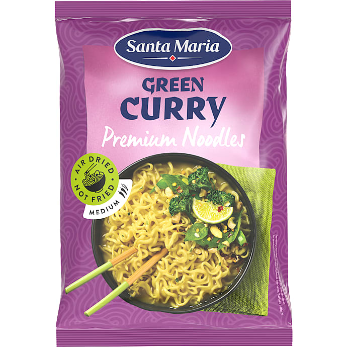 Instant nudler m. grøn karry smag – produktbillede