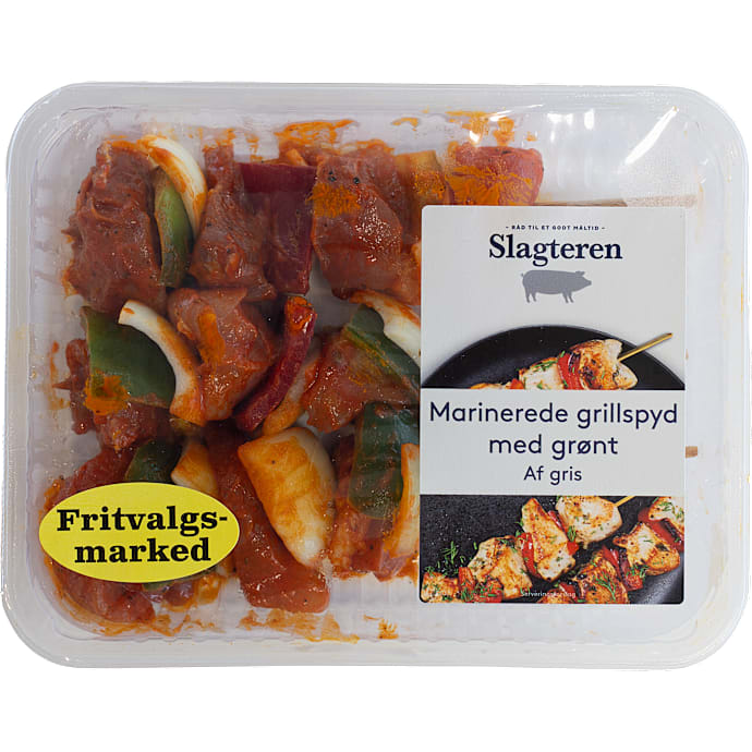 Marineret grillspyd m. løg og peber