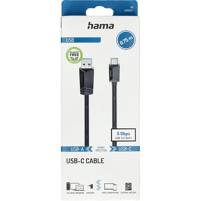 HAMA USB-C og USB 3.2 Kabel 0,75 m