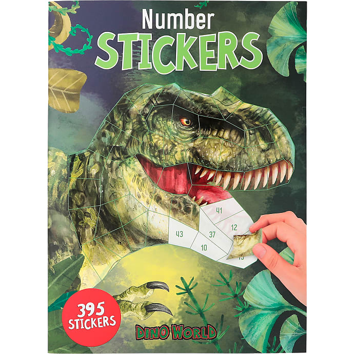 Dino World Nummer Stickers Bog