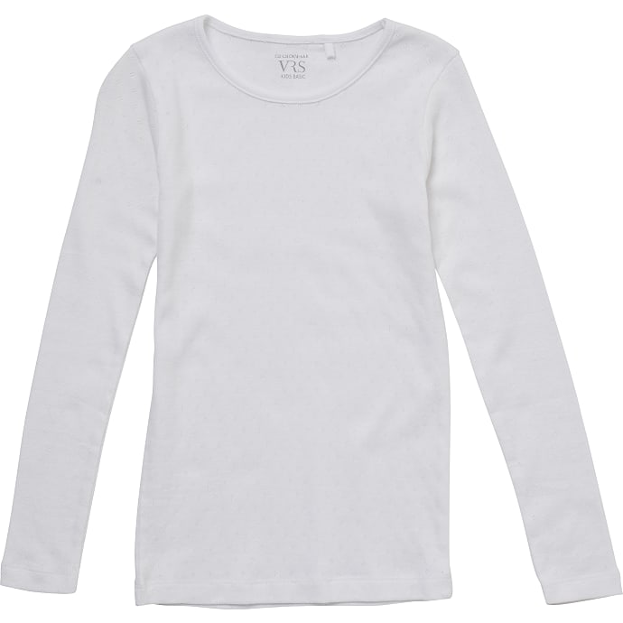 VRS børne T-shirt langærmet str. 110/116 - hvid