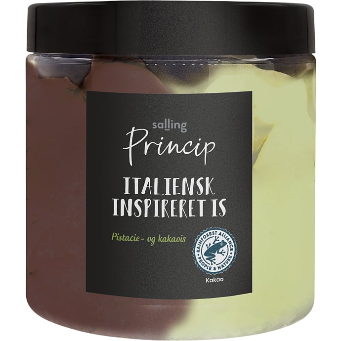Mælkeis m. kakao og pistacie