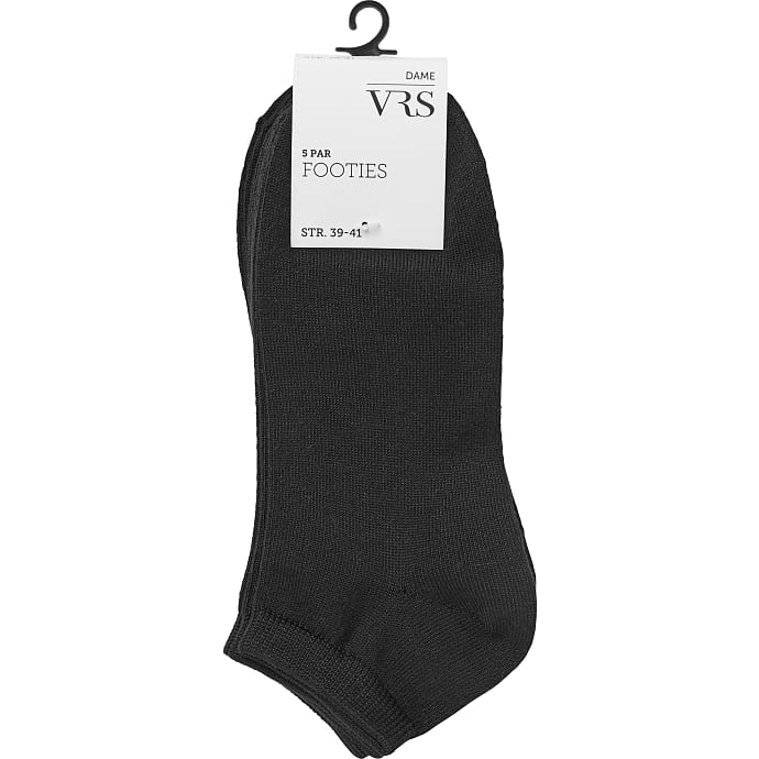 VRS dame 5-pak footies str. 39/41 sort 1 stk