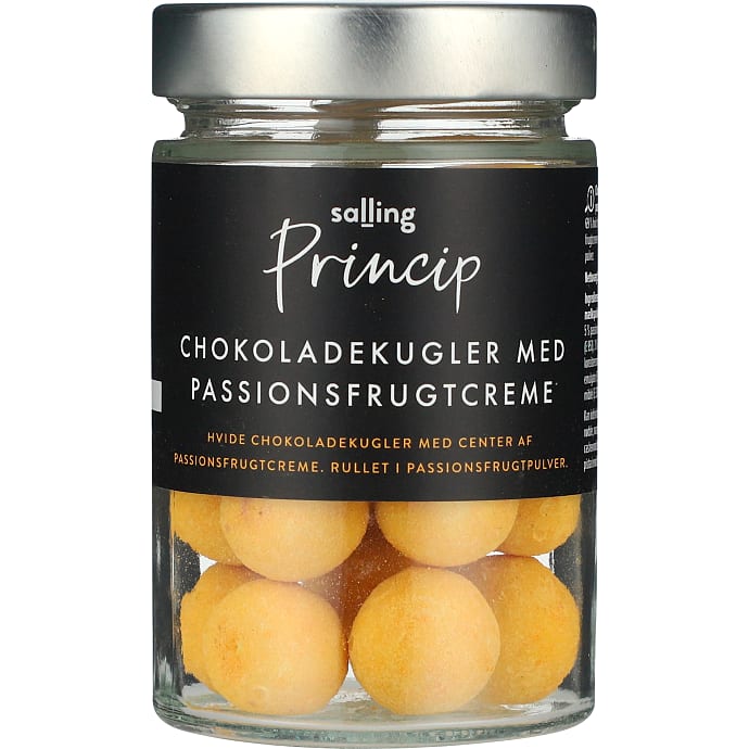 Chokoladekugler m. passionsfrugtsmag