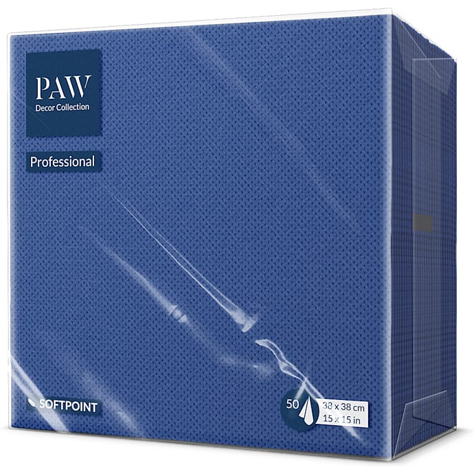Paw Servietter 38x38 cm 50-pak Mørkeblå