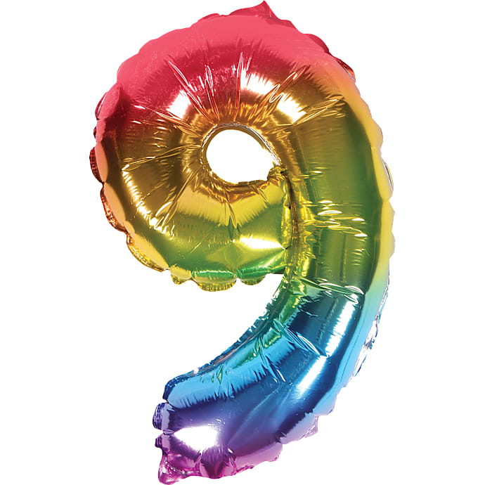 Salling Tal Folieballon nr. 9 Rainbow