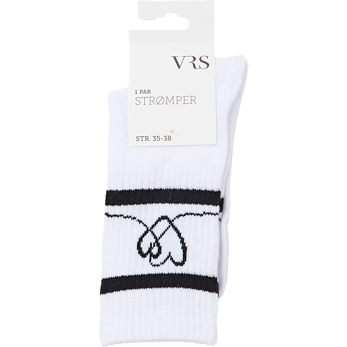 VRS dame tennisstrømper str. 39/42 - hvid