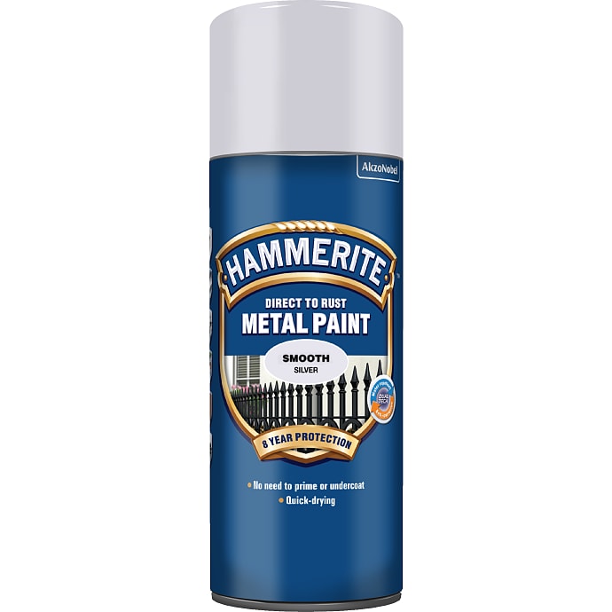 Hammerite Glat-effekt Spray sølvfarvet