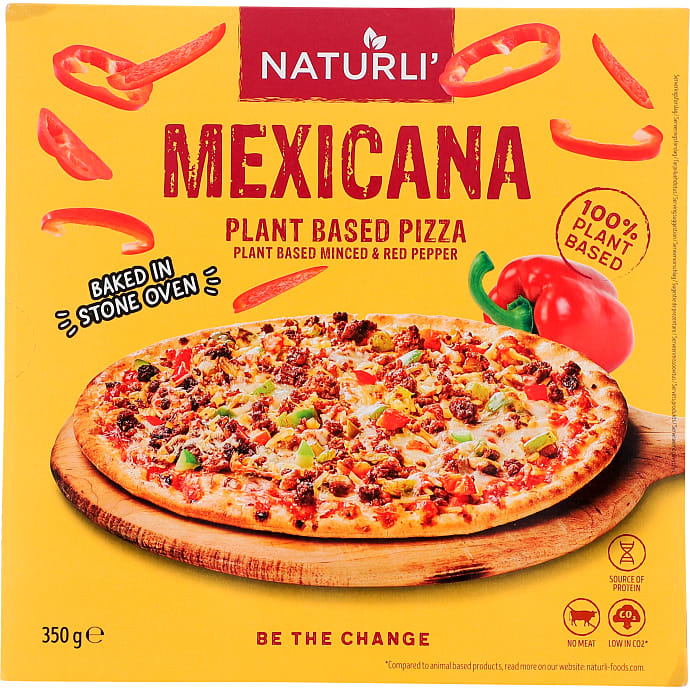 Pizza m. peberfrugt vegansk