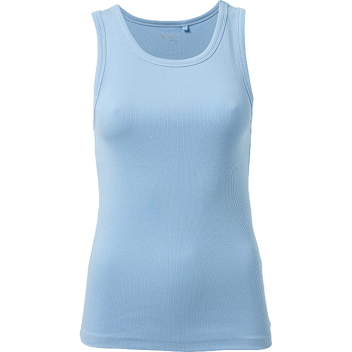 VRS dame rib tanktop str. S - lyseblå
