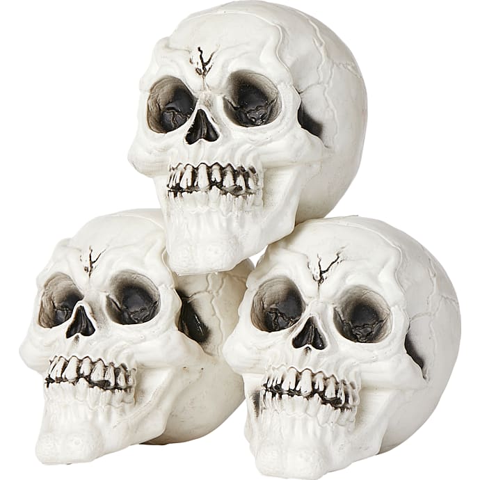 Halloween kranier 12x16 cm 3 pak - hvid